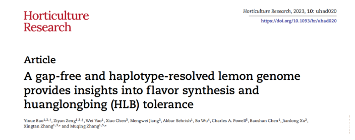经典案例丨植物T2T基因组如何发园艺学TOP期刊Horticulture Research